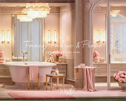 Pretty Powder Room - Green Floor - With Sweep Option