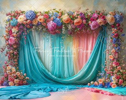 Rainbow Bloom Pavilion - Rainbow Epoxy Floor - With Sweep Option