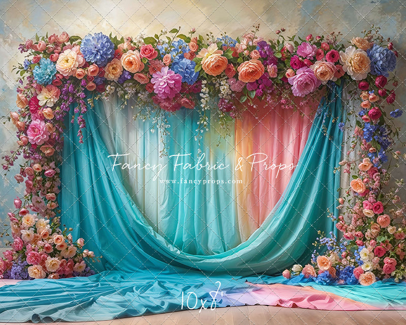 Rainbow Bloom Pavilion - Wood Floor - With Sweep Option