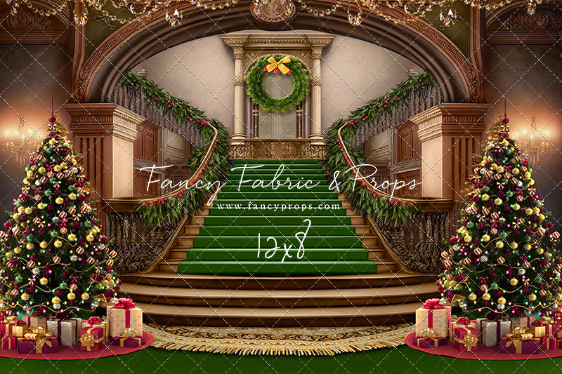 Grand Holiday Staircase - Green Carpet - with Sweep Option