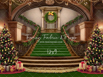 Grand Holiday Staircase - Green Carpet - with Sweep Option