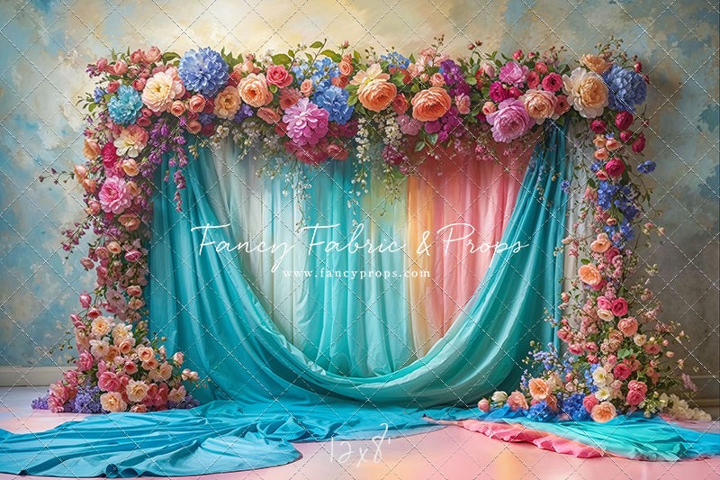 Rainbow Bloom Pavilion - Rainbow Epoxy Floor - With Sweep Option