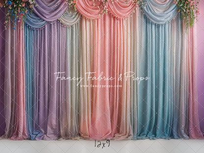 Pastel Curtains  - White Floor - With Sweep Option