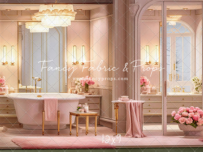 Pretty Powder Room - Green Floor - With Sweep Option