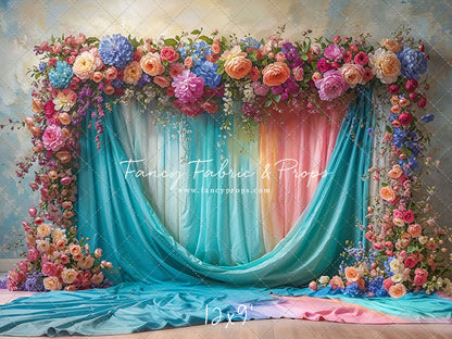 Rainbow Bloom Pavilion - Wood Floor - With Sweep Option