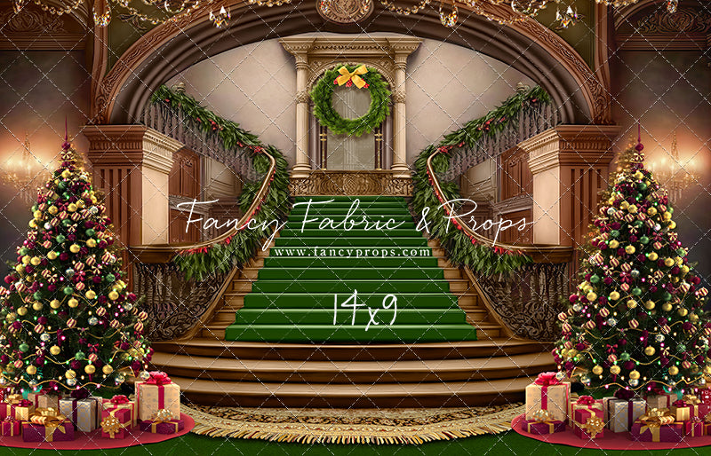 Grand Holiday Staircase - Green Carpet - with Sweep Option