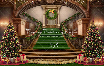 Grand Holiday Staircase - Green Carpet - with Sweep Option