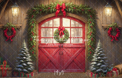 Christmas At The Red Barn - Dirt Floor - with Sweep Option