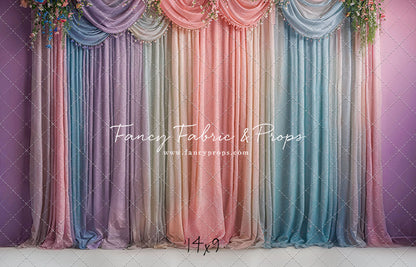 Pastel Curtains  - White Floor - With Sweep Option