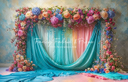 Rainbow Bloom Pavilion - Rainbow Epoxy Floor - With Sweep Option