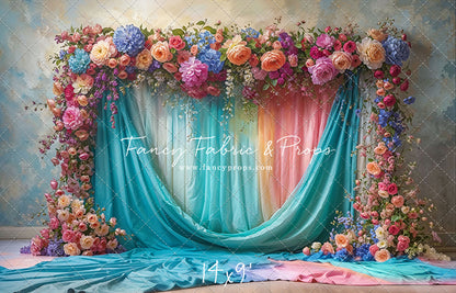 Rainbow Bloom Pavilion - Wood Floor - With Sweep Option