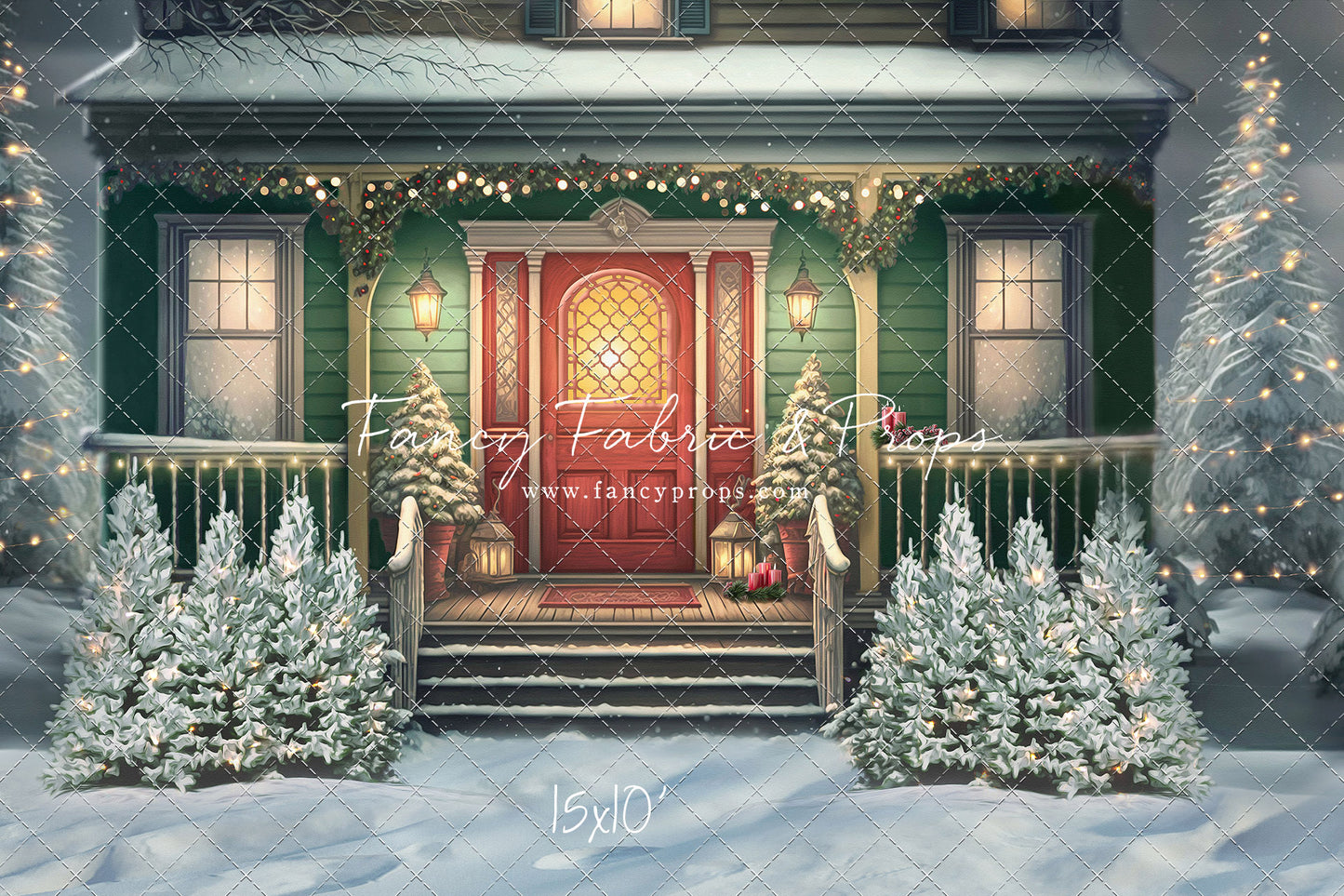 Merry Porch Greetings - Green House - with Sweep Option