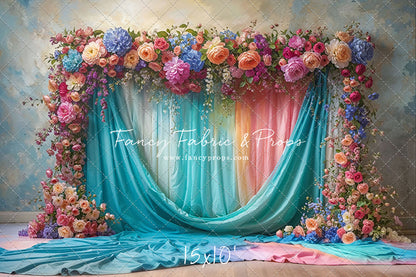 Rainbow Bloom Pavilion - Wood Floor - With Sweep Option