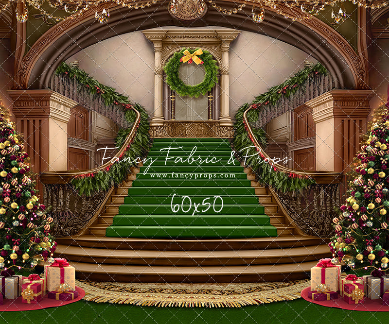 Grand Holiday Staircase - Green Carpet - with Sweep Option