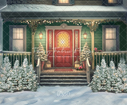 Merry Porch Greetings - Green House - with Sweep Option