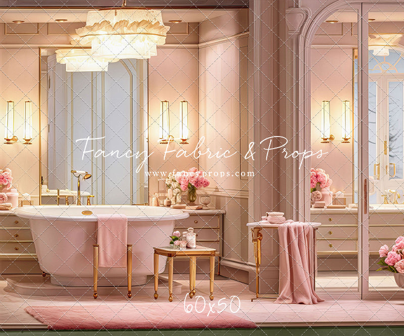 Pretty Powder Room - Green Floor - With Sweep Option