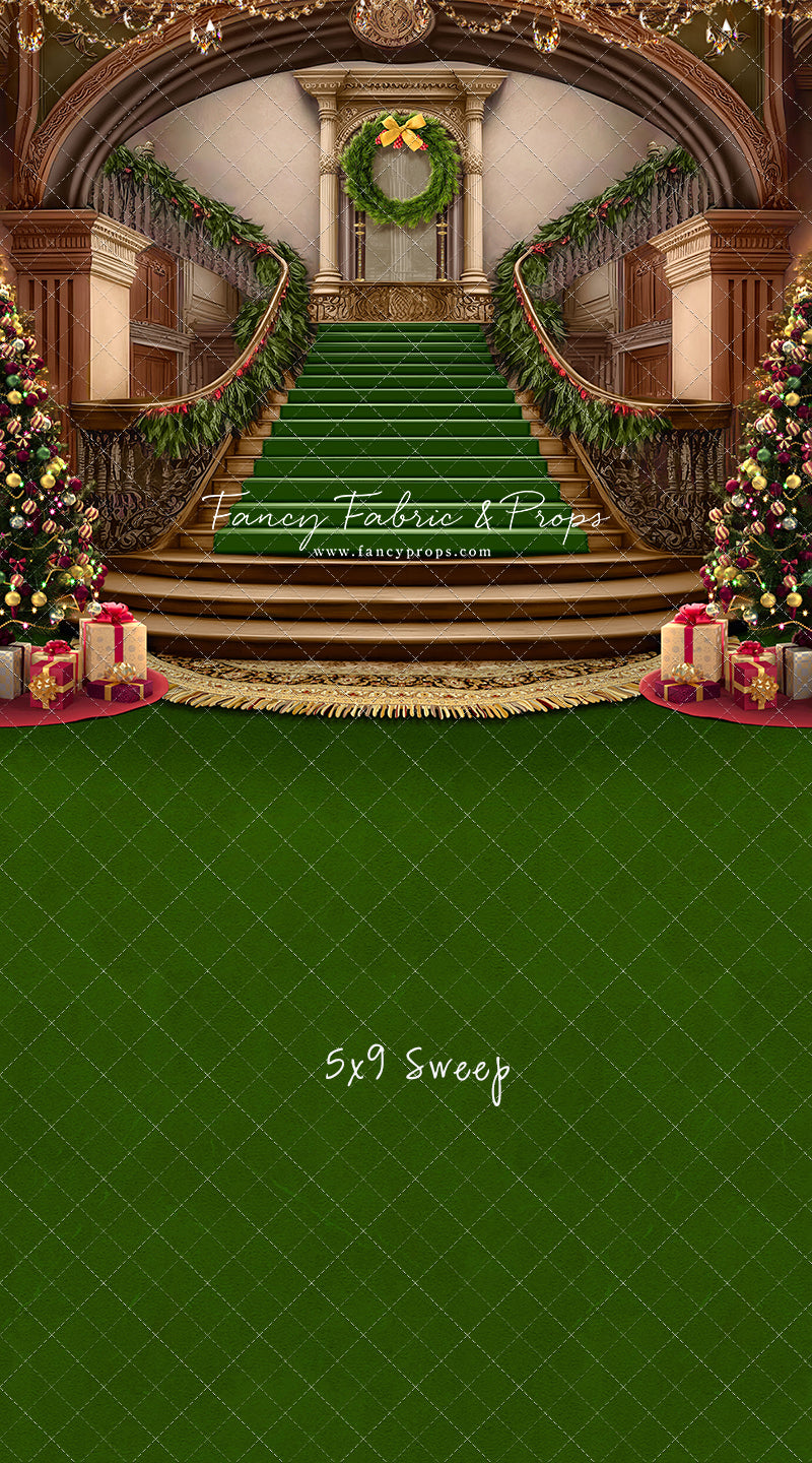 Grand Holiday Staircase - Green Carpet - with Sweep Option