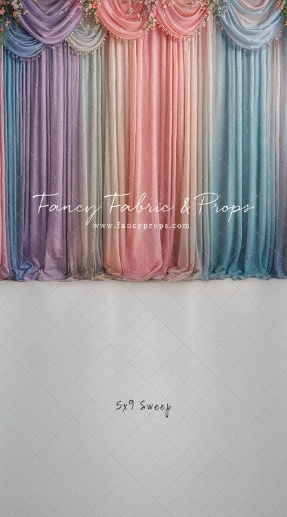 Pastel Curtains  - White Floor - With Sweep Option