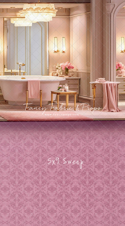 Pretty Powder Room - Pink Floor - With Sweep Option
