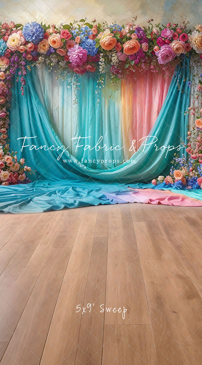 Rainbow Bloom Pavilion - Wood Floor - With Sweep Option