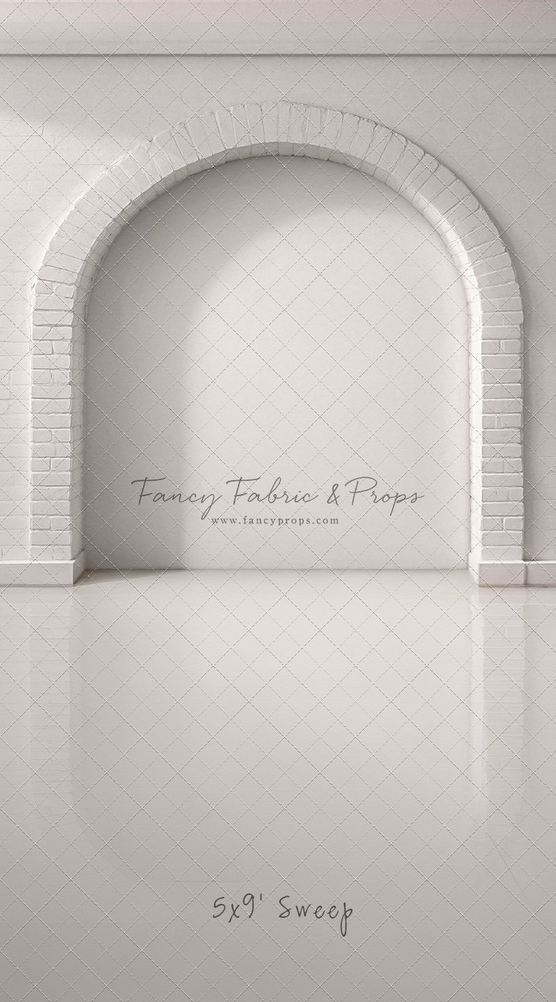 White Brick Alcove - White Floor - With Sweep Option