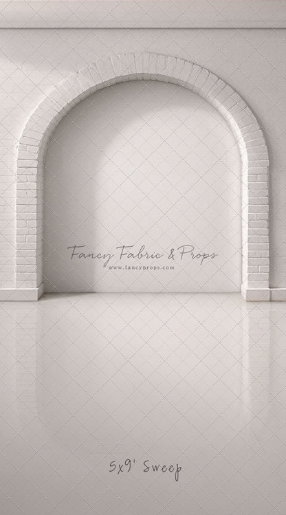 White Brick Alcove - White Floor - With Sweep Option