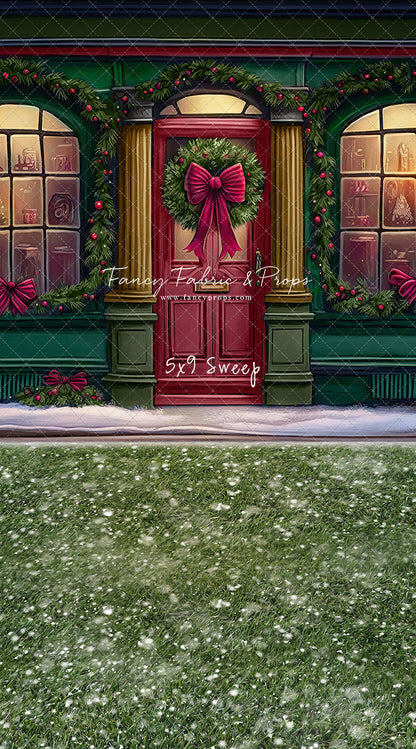 Wintertime Shop - Green Shop With Grass - with Sweep Option