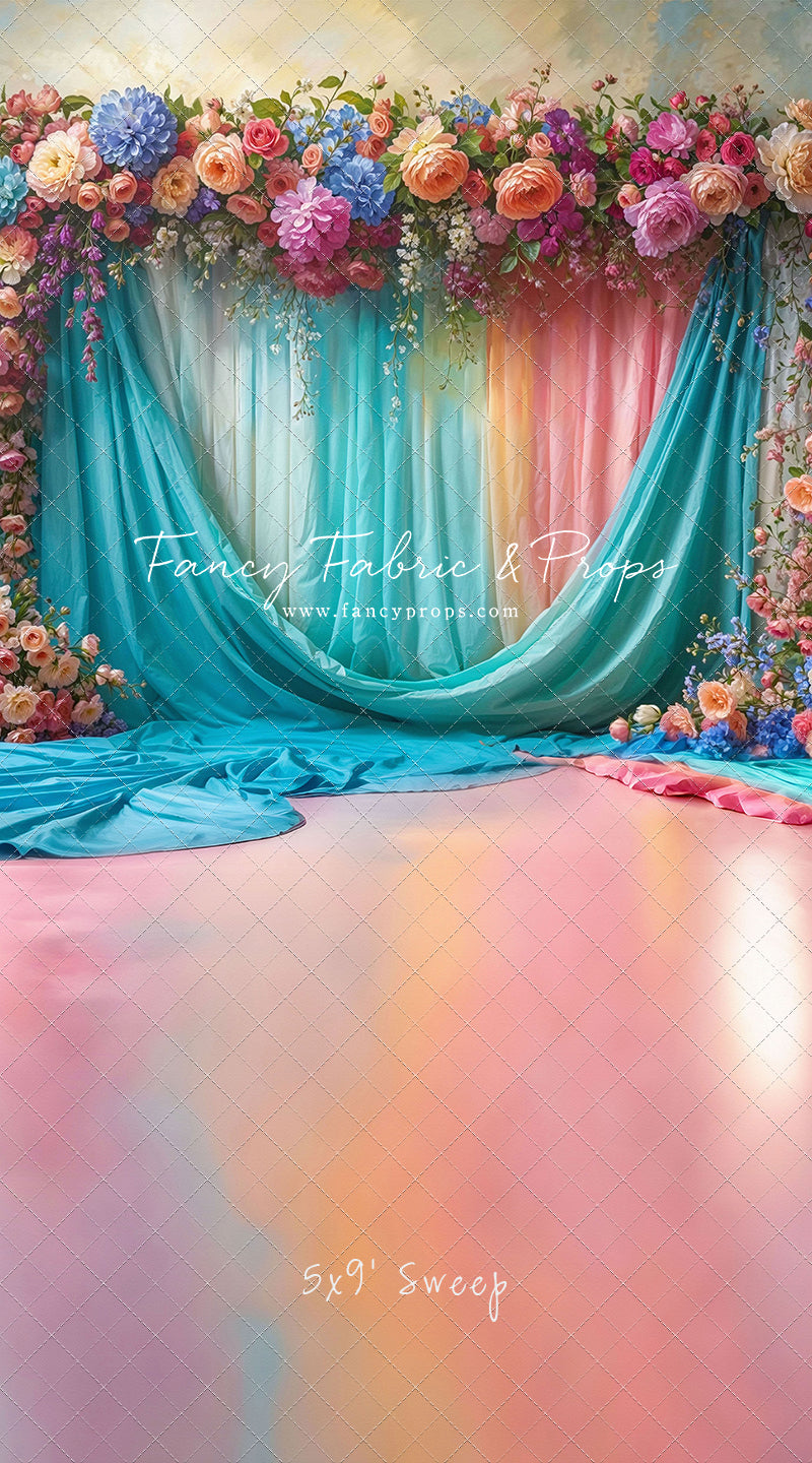 Rainbow Bloom Pavilion - Rainbow Epoxy Floor - With Sweep Option