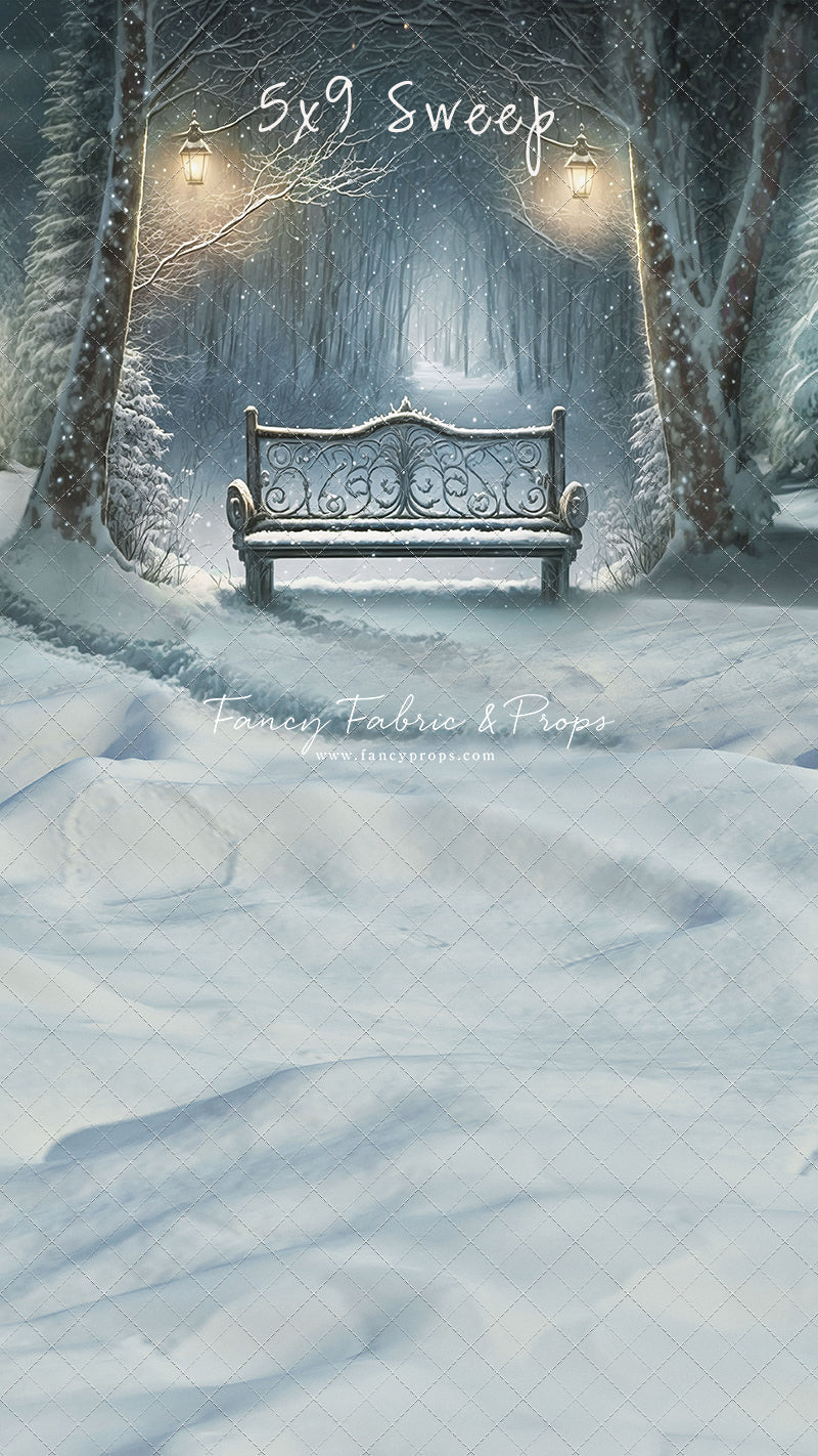 Snowy Bench - No Lights - with Sweep Option