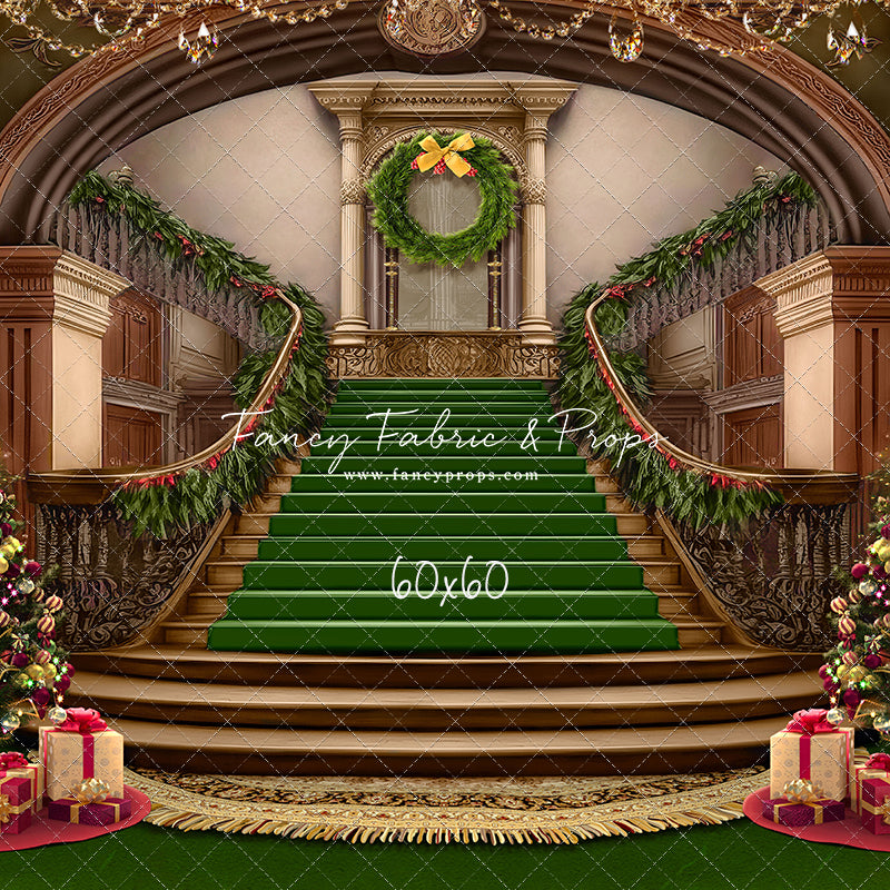 Grand Holiday Staircase - Green Carpet - with Sweep Option