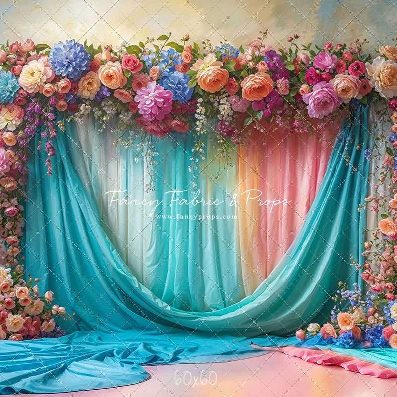 Rainbow Bloom Pavilion - Rainbow Epoxy Floor - With Sweep Option