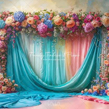 Rainbow Bloom Pavilion - Rainbow Epoxy Floor - With Sweep Option