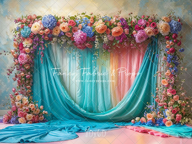 Rainbow Bloom Pavilion - Rainbow Epoxy Floor - With Sweep Option