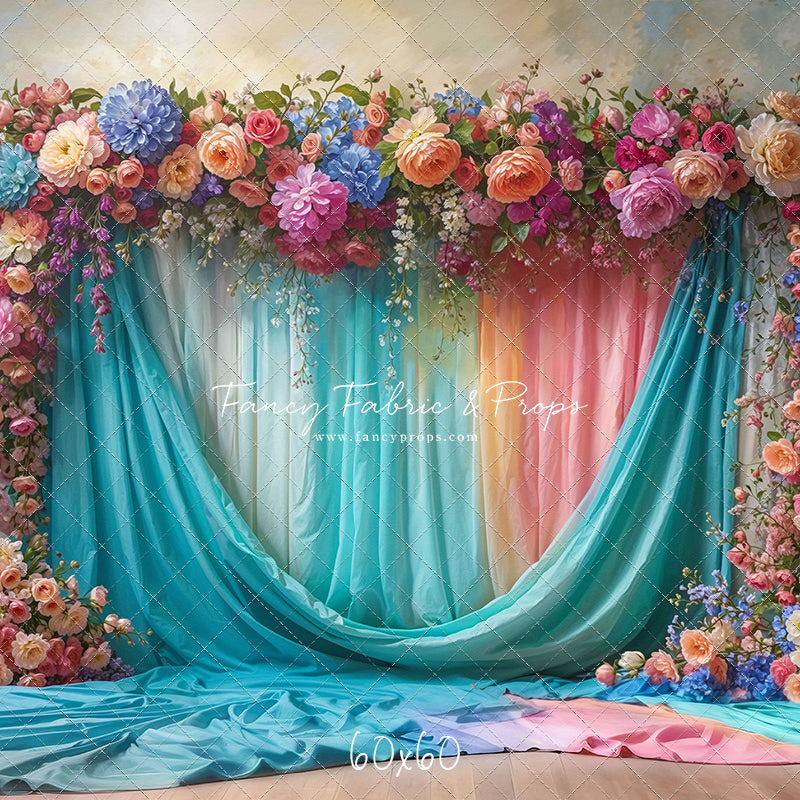 Rainbow Bloom Pavilion - Wood Floor - With Sweep Option