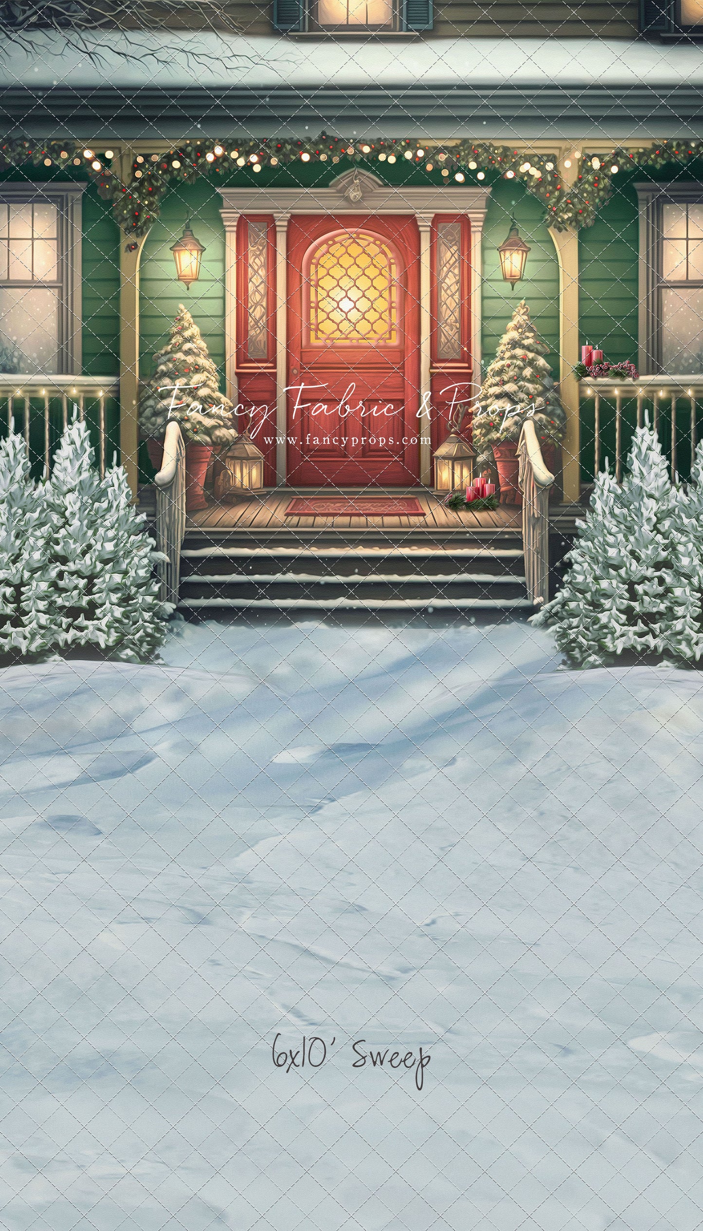 Merry Porch Greetings - Green House - with Sweep Option