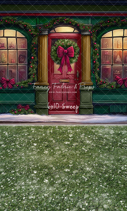 Wintertime Shop - Green Shop With Grass - with Sweep Option
