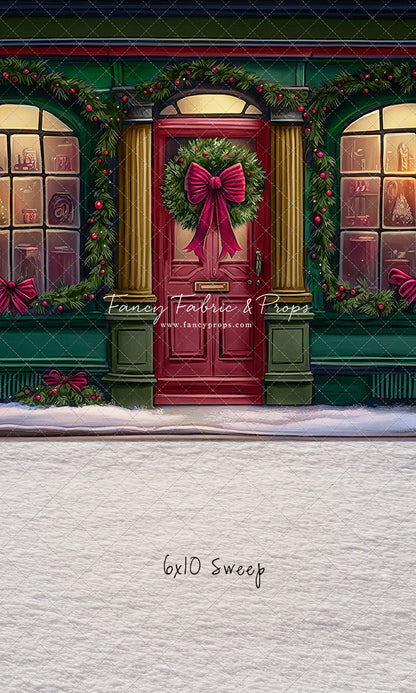 Wintertime Shop - Green Shop With Snow - with Sweep Option