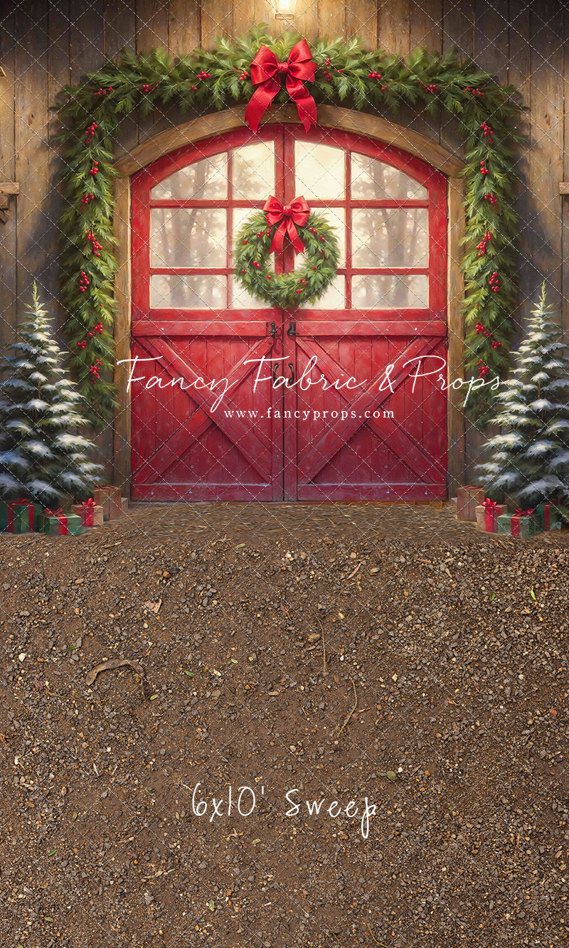 Christmas At The Red Barn - Dirt Floor - with Sweep Option