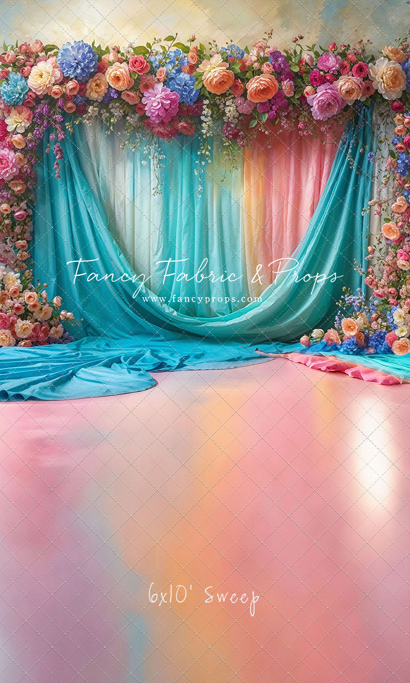 Rainbow Bloom Pavilion - Rainbow Epoxy Floor - With Sweep Option