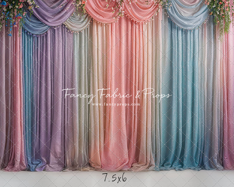 Pastel Curtains  - White Floor - With Sweep Option