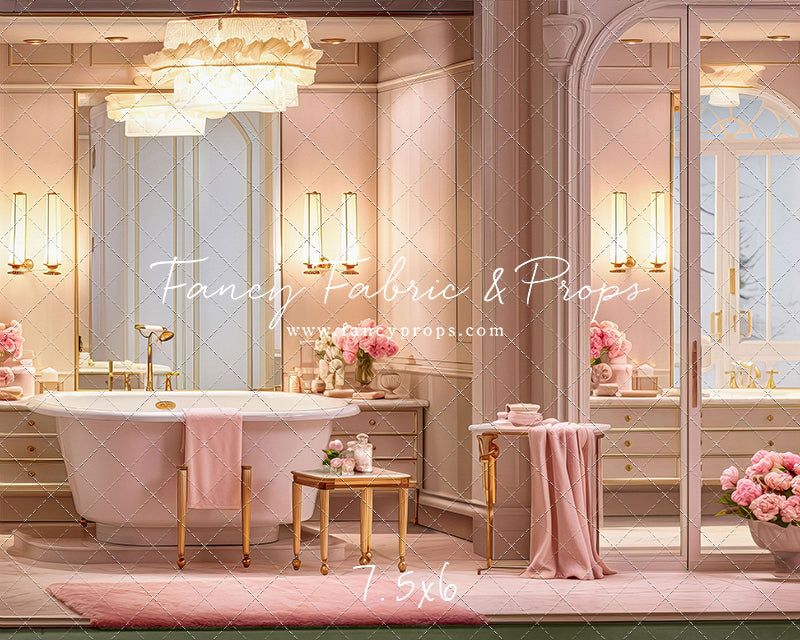 Pretty Powder Room - Green Floor - With Sweep Option