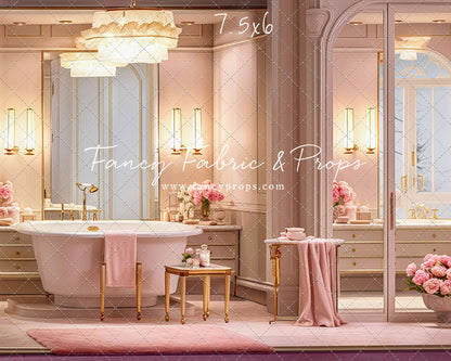 Pretty Powder Room - Pink Floor - With Sweep Option