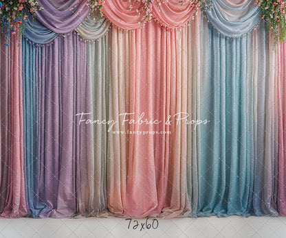 Pastel Curtains  - White Floor - With Sweep Option