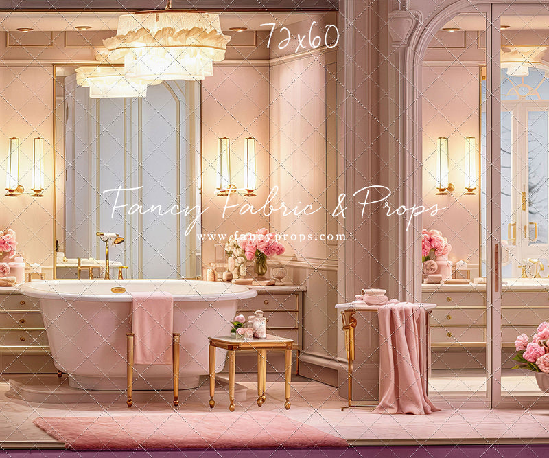 Pretty Powder Room - Pink Floor - With Sweep Option