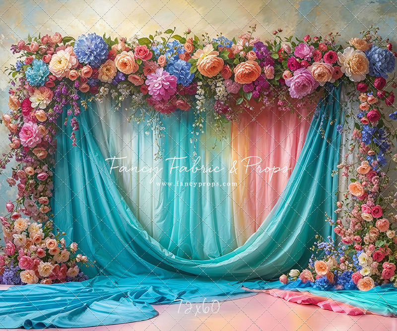 Rainbow Bloom Pavilion - Rainbow Epoxy Floor - With Sweep Option