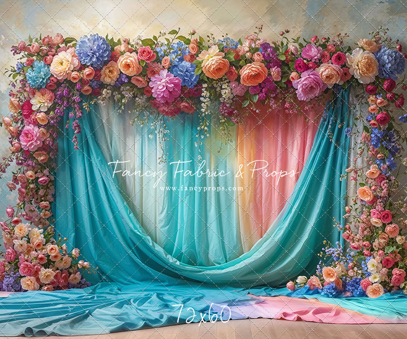 Rainbow Bloom Pavilion - Wood Floor - With Sweep Option