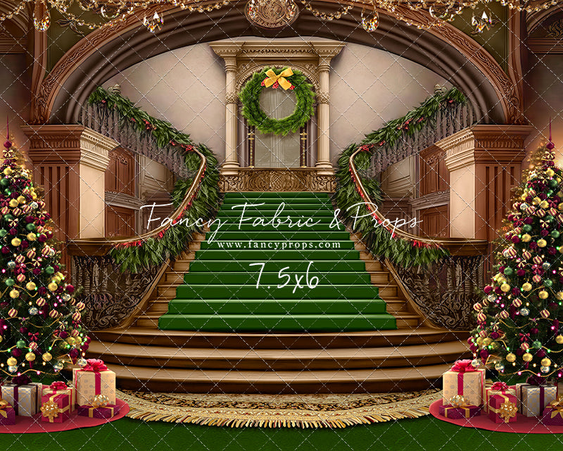 Grand Holiday Staircase - Green Carpet - with Sweep Option