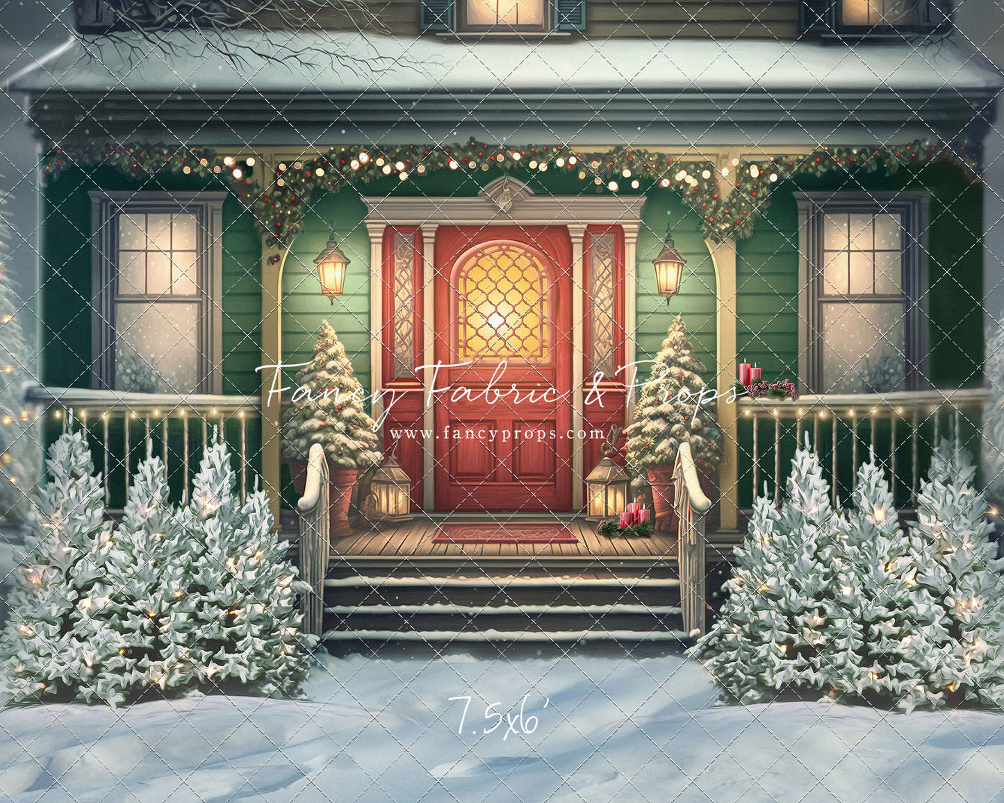 Merry Porch Greetings - Green House - with Sweep Option