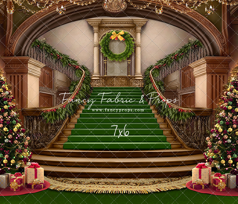 Grand Holiday Staircase - Green Carpet - with Sweep Option