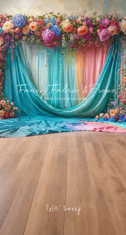 Rainbow Bloom Pavilion - Wood Floor - With Sweep Option